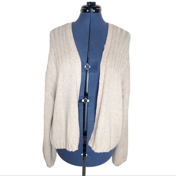 American Eagle oversized fit open front cardigan sweater Oatmeal cream color XS - Picture 1 of 10